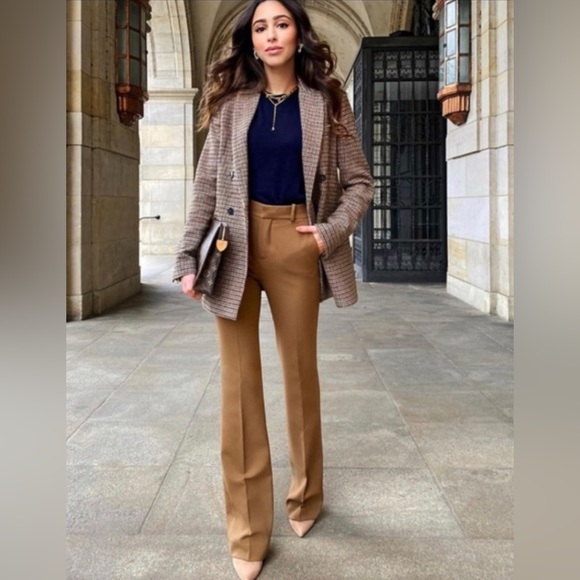 ZARA BROWN FLARED PANTS TROUSERS NWT - Picture 8 of 9